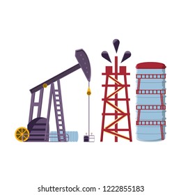 oil excavation drill industry isolated icon