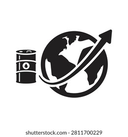 Oil export icon. Vector and glyph