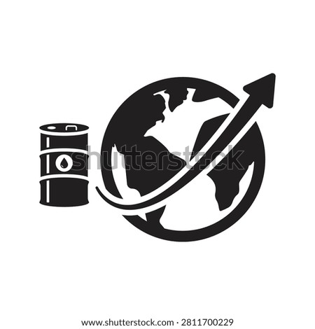 Oil export icon. Vector and glyph