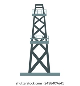 Oil extract tower icon cartoon vector. Ship barrel tank. Marine plant power oceanic