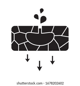 oil extraction ground with arrows down flat style icon vector illustration design