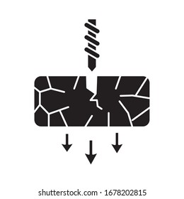 oil extraction ground with arrows down flat style icon vector illustration design