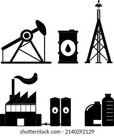 Oil extraction and plastic icons