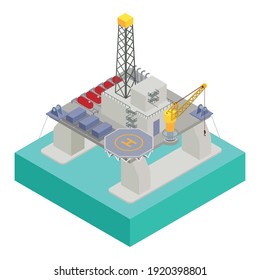 Oil extraction platform icon. Isometric of oil extraction platform vector icon for web design isolated on white background