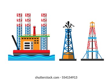 Oil extraction platform vector illustration
