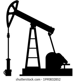 Oil extraction rig vector, crude derrick oilfield industry icon