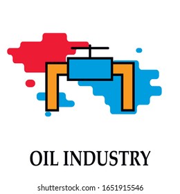 Oil factory icon  valve symbol  Oil and petrol industry modern bright color.Fuel,diesel,petrol,gas.Liquid for  power 