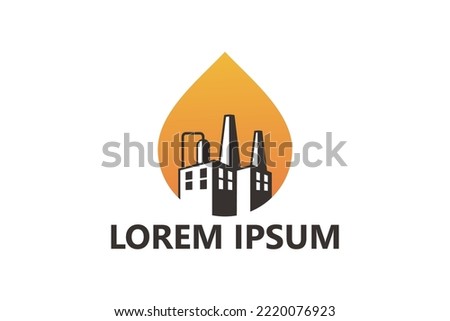 Oil factory logo template design vector