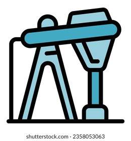 Oil factory pump icon outline vector. Worker engineer. Computer operator color flat