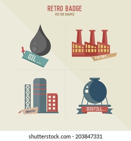 Oil and factory symbol retro design,vector