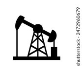 Oil field energy derrick icon isolated on white background.