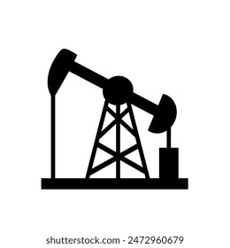 Oil field energy derrick icon isolated on white background.