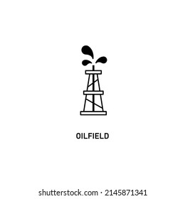 Oil field line icon. Rig tower  symbol. Vector