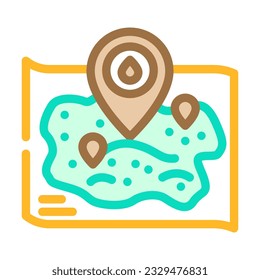 oil field mapping petroleum engineer color icon vector. oil field mapping petroleum engineer sign. isolated symbol illustration