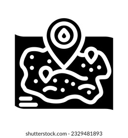 oil field mapping petroleum engineer glyph icon vector. oil field mapping petroleum engineer sign. isolated symbol illustration