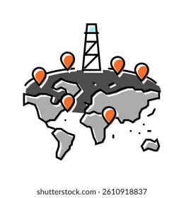 oil field mapping petroleum engineer color icon vector. oil field mapping petroleum engineer sign. isolated symbol illustration