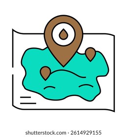 oil field mapping petroleum engineer line icon vector. oil field mapping petroleum engineer sign. isolated symbol illustration