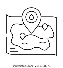 oil field mapping petroleum engineer line icon vector. oil field mapping petroleum engineer sign. isolated contour symbol black illustration