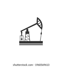 Vector de silueta de la bomba de yacimiento de aceite sobre fondo blanco