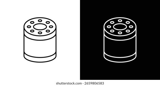 Oil filter icon design. Thin graphic elements vector illustration