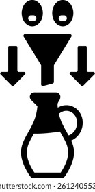Oil Filter Icon Glyph Vector Illustration