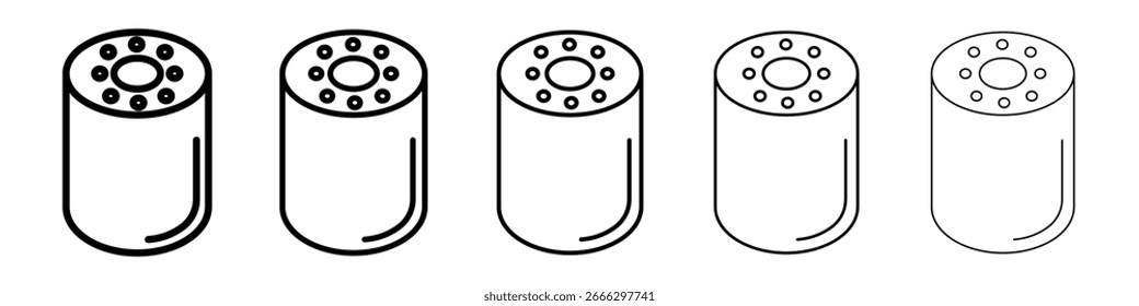Oil filter icon logo in stroke lines collection