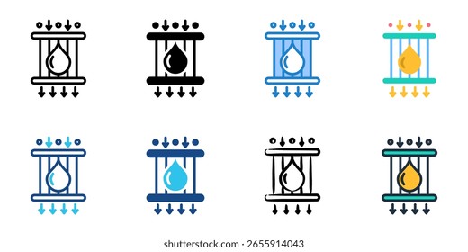 Oil filter icon set multiple style collection 
