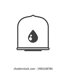 Oil Filter Icon. A Simple Line Drawing Of An Oil Purification Filter. Isolated Vector On Pure White Background.