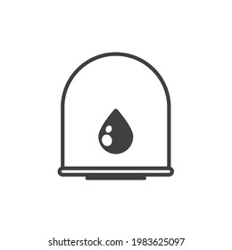 Oil filter icon. A simple line drawing of an oil purification filter. Isolated vector on pure white background.