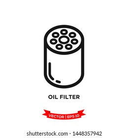 Oil Filter Icon In Trendy Flat Design 