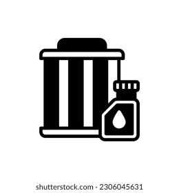 Icono de filtro de aceite en vector. Ilustración