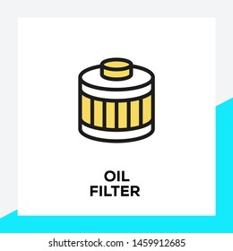 OIL FILTER AND ILLUSTRATION ICON CONCEPT