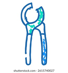 oil filter pliers doodle icon sketch vector. oil filter pliers sign. isolated symbol illustration