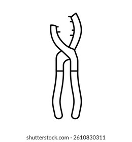 oil filter pliers line icon vector. oil filter pliers sign. isolated contour symbol black illustration