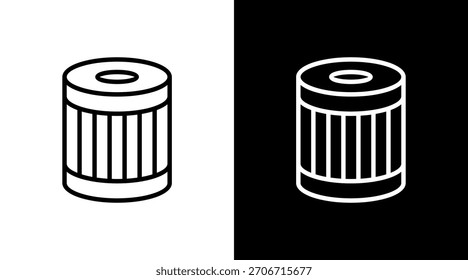 Oil Filter White Icon Set Design
