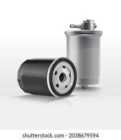 Oil Filter-Automobile is an illustration of an oil filter used in automobile engines such as cars, trucks and vans. Air filter with air flow. Hepa filtration. Dust and pollen protect.