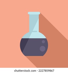 Vector plano del icono del matraz de aceite. Tierra global. Desastre climático
