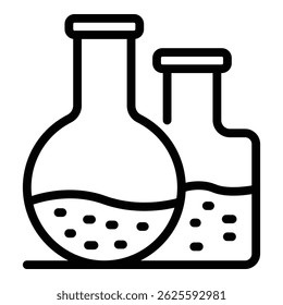 Oil flasks icon. Outline oil flasks vector icon for web design isolated on white background