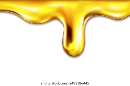 Oil flow on a vertical surface on a white background. Vector illustration