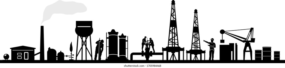 Vector de silueta de la torre de frenado de aceite