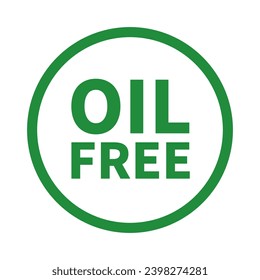 Oil Free In Green Circle Line Shape For Information Sign Promotion Business Marketing Social Media
