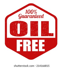 Oil free grunge rubber stamp on white background, vector illustration