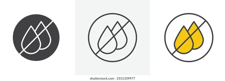 Oil free icon pack. Vector illustration. EPS10