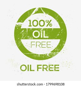 (Oil free) label sign, vector illustration.