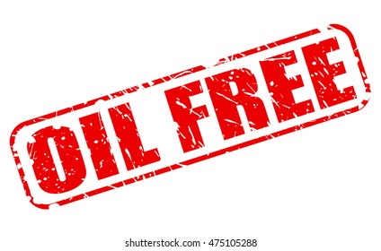 OIL FREE red stamp text on white