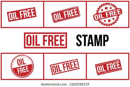 Oil Free Rubber Stamp Set Vector