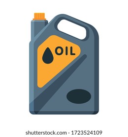 Oil Fuel Jerrycan, Plastic Canister for Gasoline Vector Illustration