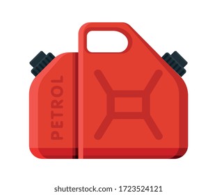 Oil Fuel Jerrycan, Red Plastic Canister für Benzin-Vektorgrafik