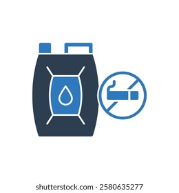 Oil Gallon Icon - No Smoking Icon