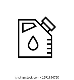 Oil gallon icon in outline style on white background